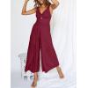 imageANRABESS Womens Jumpsuits Summer Wide Leg Sleeveless V Neck Casual Dressy Linen Pants Rompers 2025 Vacation Beach OutfitsFuchsia