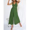 imageANRABESS Womens Jumpsuits Summer Wide Leg Sleeveless V Neck Casual Dressy Linen Pants Rompers 2025 Vacation Beach OutfitsGreen