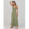 imageANRABESS Womens Jumpsuits Summer Wide Leg Sleeveless V Neck Casual Dressy Linen Pants Rompers 2025 Vacation Beach OutfitsOlive