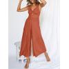 imageANRABESS Womens Jumpsuits Summer Wide Leg Sleeveless V Neck Casual Dressy Linen Pants Rompers 2025 Vacation Beach OutfitsRust