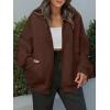 imageANRABESS Womens Oversized Full Zip Up Sweatshirts Jacket 2025 Fall Fleece Long Sleeve Hoodies OutfitsBrown