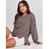 imageANRABESS Womens Oversized Sweatshirts Crew Neck Long Sleeve Shirts Casual Loose Slit 2025 Fall Outfits Y2K Teen Girls ClothesBrown