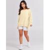imageANRABESS Womens Oversized Sweatshirts Crew Neck Long Sleeve Shirts Casual Loose Slit 2025 Fall Outfits Y2K Teen Girls ClothesCream Yellow