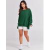 imageANRABESS Womens Oversized Sweatshirts Crew Neck Long Sleeve Shirts Casual Loose Slit 2025 Fall Outfits Y2K Teen Girls ClothesDeep Green
