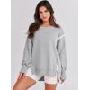 imageANRABESS Womens Oversized Sweatshirts Crew Neck Long Sleeve Shirts Casual Loose Slit 2025 Fall Outfits Y2K Teen Girls ClothesGray