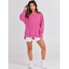 imageANRABESS Womens Oversized Sweatshirts Crew Neck Long Sleeve Shirts Casual Loose Slit 2025 Fall Outfits Y2K Teen Girls ClothesHot Pink