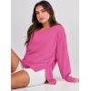 imageANRABESS Womens Oversized Sweatshirts Crew Neck Long Sleeve Shirts Casual Loose Slit 2025 Fall Outfits Y2K Teen Girls ClothesHot Pink