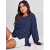 imageANRABESS Womens Oversized Sweatshirts Crew Neck Long Sleeve Shirts Casual Loose Slit 2025 Fall Outfits Y2K Teen Girls ClothesNavy Blue