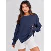 imageANRABESS Womens Oversized Sweatshirts Crew Neck Long Sleeve Shirts Casual Loose Slit 2025 Fall Outfits Y2K Teen Girls ClothesNavy Blue