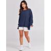 imageANRABESS Womens Oversized Sweatshirts Crew Neck Long Sleeve Shirts Casual Loose Slit 2025 Fall Outfits Y2K Teen Girls ClothesNavy Blue