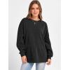 imageANRABESS Womens Oversized Sweatshirts Crewneck Corduroy Side Slit Pullover Sweaters 2025 Fall Long Sleeve Tunic Tops OutfitsBlack