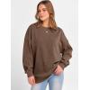 imageANRABESS Womens Oversized Sweatshirts Crewneck Corduroy Side Slit Pullover Sweaters 2025 Fall Long Sleeve Tunic Tops OutfitsCamel