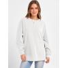 imageANRABESS Womens Oversized Sweatshirts Crewneck Corduroy Side Slit Pullover Sweaters 2025 Fall Long Sleeve Tunic Tops OutfitsWhite