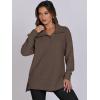 imageANRABESS Womens Quarter Zip Oversized Long Sleeve Ribbed Knit Tunic SweatshirtsCoffee