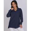 imageANRABESS Womens Quarter Zip Oversized Long Sleeve Ribbed Knit Tunic SweatshirtsNavy Blue