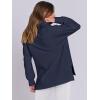 imageANRABESS Womens Quarter Zip Oversized Long Sleeve Ribbed Knit Tunic SweatshirtsNavy Blue