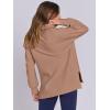 imageANRABESS Womens Quarter Zip Oversized Long Sleeve Ribbed Knit Tunic SweatshirtsNutmeg