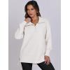 imageANRABESS Womens Quarter Zip Oversized Long Sleeve Ribbed Knit Tunic SweatshirtsWhite