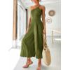 imageANRABESS Womens Summer Straps One Shoulder High Waist Dressy Casual Wide Leg Linen Jumpsuit Romper Beach Travel OutfitsArmy Green