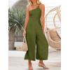 imageANRABESS Womens Summer Straps One Shoulder High Waist Dressy Casual Wide Leg Linen Jumpsuit Romper Beach Travel OutfitsArmy Green