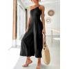 imageANRABESS Womens Summer Straps One Shoulder High Waist Dressy Casual Wide Leg Linen Jumpsuit Romper Beach Travel OutfitsBlack