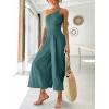 imageANRABESS Womens Summer Straps One Shoulder High Waist Dressy Casual Wide Leg Linen Jumpsuit Romper Beach Travel OutfitsBlue