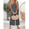 imageANRABESS Womens Summer Straps One Shoulder High Waist Dressy Casual Wide Leg Linen Jumpsuit Romper Beach Travel OutfitsGray Blue