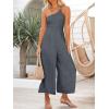imageANRABESS Womens Summer Straps One Shoulder High Waist Dressy Casual Wide Leg Linen Jumpsuit Romper Beach Travel OutfitsGray Blue