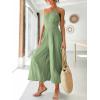 imageANRABESS Womens Summer Straps One Shoulder High Waist Dressy Casual Wide Leg Linen Jumpsuit Romper Beach Travel OutfitsLight Green