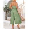 imageANRABESS Womens Summer Straps One Shoulder High Waist Dressy Casual Wide Leg Linen Jumpsuit Romper Beach Travel OutfitsLight Green