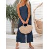 imageANRABESS Womens Summer Straps One Shoulder High Waist Dressy Casual Wide Leg Linen Jumpsuit Romper Beach Travel OutfitsNavy Blue