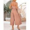 imageANRABESS Womens Summer Straps One Shoulder High Waist Dressy Casual Wide Leg Linen Jumpsuit Romper Beach Travel OutfitsPink