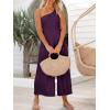 imageANRABESS Womens Summer Straps One Shoulder High Waist Dressy Casual Wide Leg Linen Jumpsuit Romper Beach Travel OutfitsPurple
