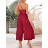 imageANRABESS Womens Summer Straps One Shoulder High Waist Dressy Casual Wide Leg Linen Jumpsuit Romper Beach Travel OutfitsRed