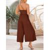 imageANRABESS Womens Summer Straps One Shoulder High Waist Dressy Casual Wide Leg Linen Jumpsuit Romper Beach Travel OutfitsRedbrown
