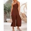 imageANRABESS Womens Summer Straps One Shoulder High Waist Dressy Casual Wide Leg Linen Jumpsuit Romper Beach Travel OutfitsRedbrown