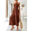 imageANRABESS Womens Summer Straps One Shoulder High Waist Dressy Casual Wide Leg Linen Jumpsuit Romper Beach Travel OutfitsRedbrown