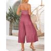 imageANRABESS Womens Summer Straps One Shoulder High Waist Dressy Casual Wide Leg Linen Jumpsuit Romper Beach Travel OutfitsRose