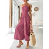 imageANRABESS Womens Summer Straps One Shoulder High Waist Dressy Casual Wide Leg Linen Jumpsuit Romper Beach Travel OutfitsRose