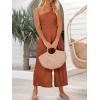 imageANRABESS Womens Summer Straps One Shoulder High Waist Dressy Casual Wide Leg Linen Jumpsuit Romper Beach Travel OutfitsRust