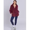imageANRABESS Womens Sweatshirt Sherpa Fuzzy Fleece Zip Up Hoodies Cozy Pullover Soft Sweaters Tops 2025 Fall Trendy ClothesBurgundy