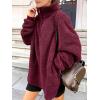 imageANRABESS Womens Sweatshirt Sherpa Fuzzy Fleece Zip Up Hoodies Cozy Pullover Soft Sweaters Tops 2025 Fall Trendy ClothesBurgundy