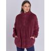 imageANRABESS Womens Sweatshirt Sherpa Fuzzy Fleece Zip Up Hoodies Cozy Pullover Soft Sweaters Tops 2025 Fall Trendy ClothesBurgundy