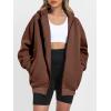 imageANRABESS Womens Zip Up Hoodies Oversized Sweatshirt Long Sleeve Fleece Jackets Coat Workout Y2K Outfits 2025 Fall TrendyBrown