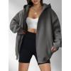 imageANRABESS Womens Zip Up Hoodies Oversized Sweatshirt Long Sleeve Fleece Jackets Coat Workout Y2K Outfits 2025 Fall TrendyDeep Grey