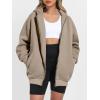 imageANRABESS Womens Zip Up Hoodies Oversized Sweatshirt Long Sleeve Fleece Jackets Coat Workout Y2K Outfits 2025 Fall TrendyKhaki