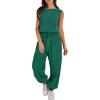 imageANRABESS Jumpsuits for Women Casual Summer Sleeveless 2025 Romper One Piece Outfit Active Workout Lounge Jumpsuits PocketsGreen