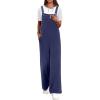 imageANRABESS Overalls for Women 2025 Summer Casual Loose One Piece Outfits Baggy Wide Leg Jumpers Lightweight Comfy RompersNavy Blue