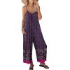 imageANRABESS Women Jumpsuits 2025 Casual Sleeveless Spaghetti Strap Boho Wide Leg Rompers Dressy Summer Outfits Vacation ClothesFloral Purple