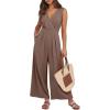imageANRABESS Women Jumpsuits Sleeveless V Neck Elegant Dressy Casual Backless One Piece Pants Romper 2025 Summer OutfitsBrown